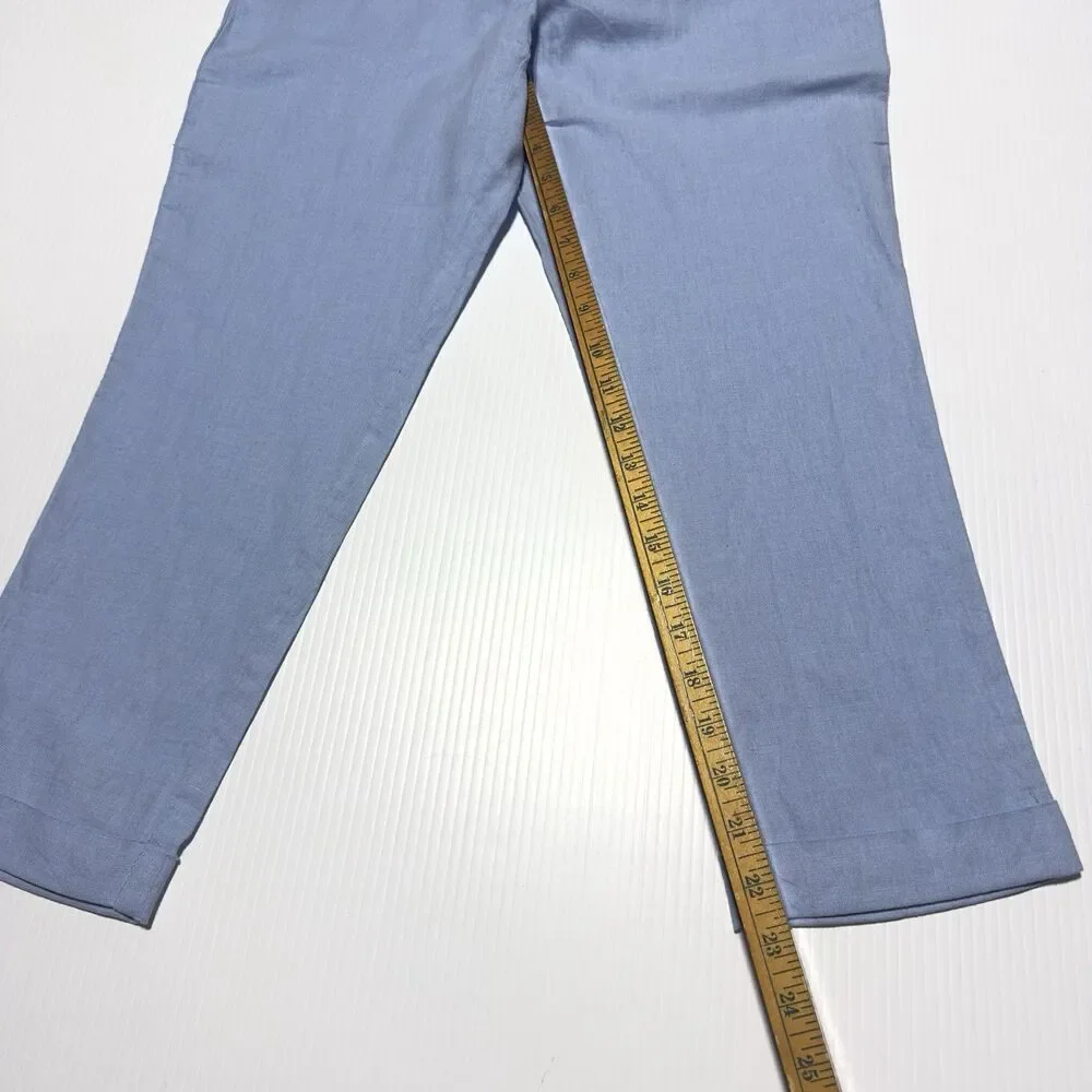 Banana Republic Linen Blend Pants Size 2 Women’s Light Blue Cropped Chino NWT